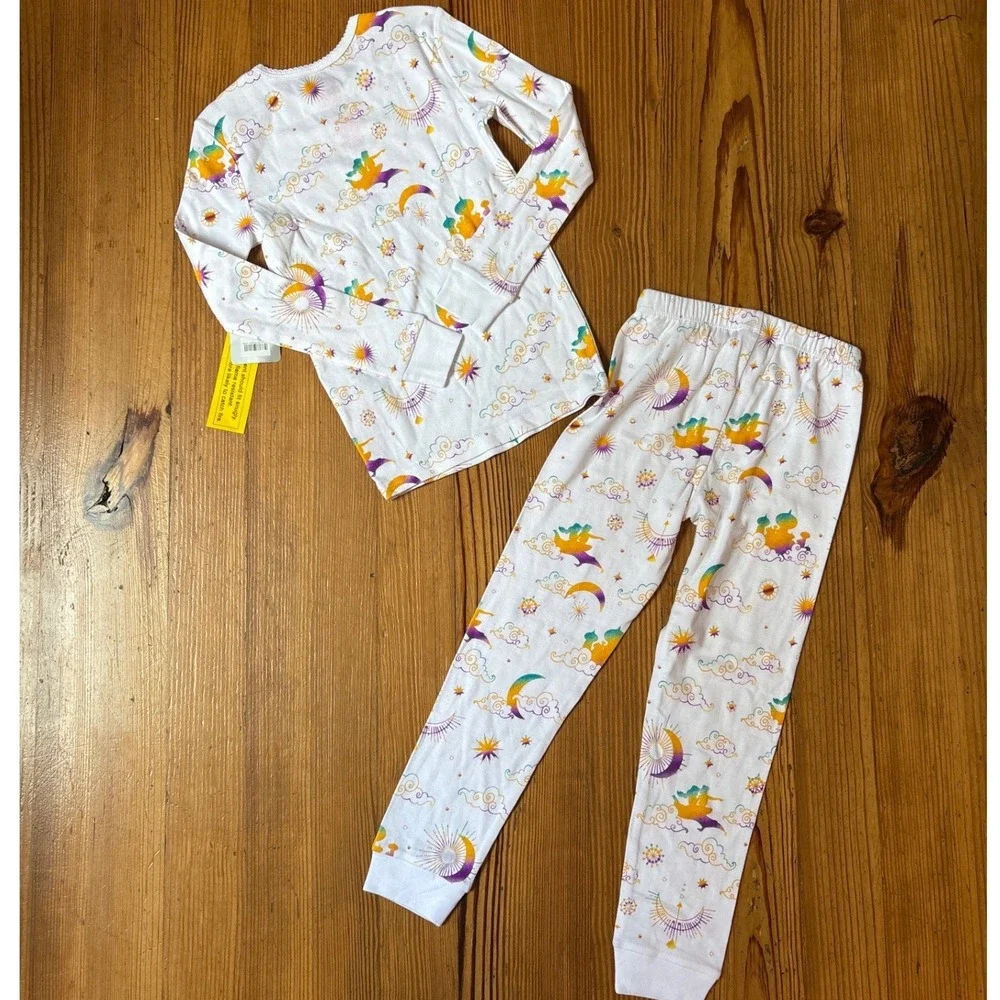 Disney Jasmine Aladdin Pajama Set Girls White Celestial Jasmine NWT SIZE 7